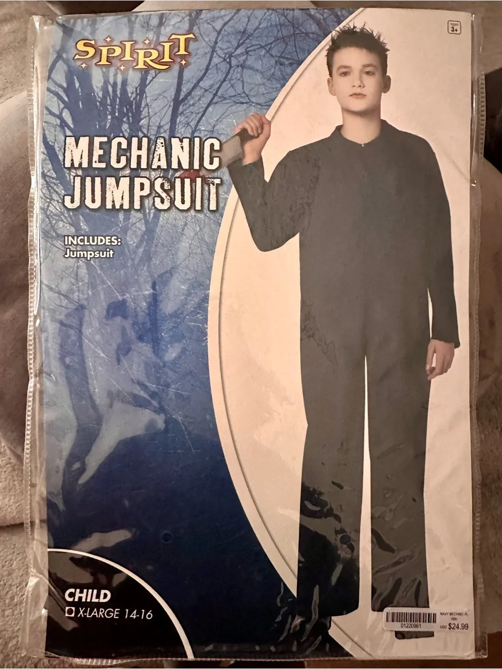 Micheal Myers Mechanic Jumpsuit Kids XL 14-16 Spirit Halloween
